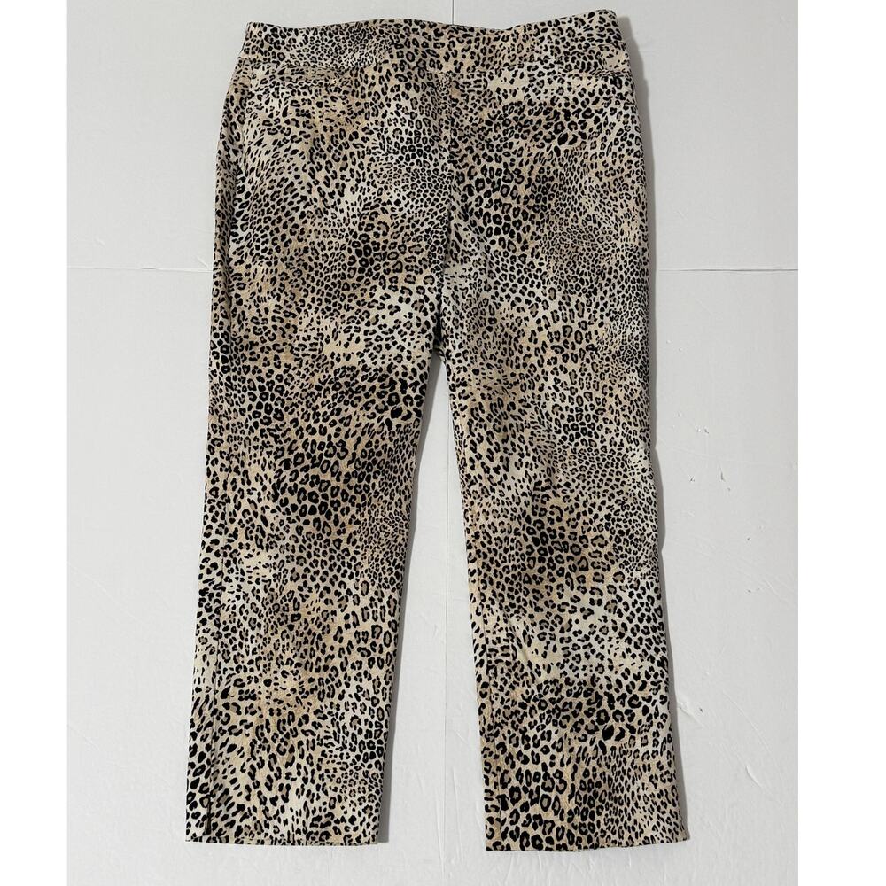 Chico's Animal Print Pull On Cropped Pants, Size 1.5/10